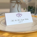 Linked Hearts Place Cards, Purple (Choose Color), Set of 60, Pre-cut and Scored - Wedding, Party, Dinner, and Special Events - Made in the USA