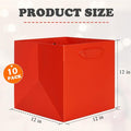 Gift Bags, Red Paper, 12x12 Inch Square Bottom with Handles, Pack of 10