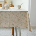 YiHomer Pastoral Rectangle Tablecloth - 52 x 70 Inch - Beige Linen Table Cloth - Washable Table Cover with Wrinkle Resistant for Restaurant, Picnic, Bistro, Indoor and Outdoor Dining, Gardenia