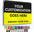 Custom Metal Signs, Personalized Aluminum, Customized Safety, Business Signs, Waterproof Outdoor, White Aluminum (Black & Yellow, 18x12 In)