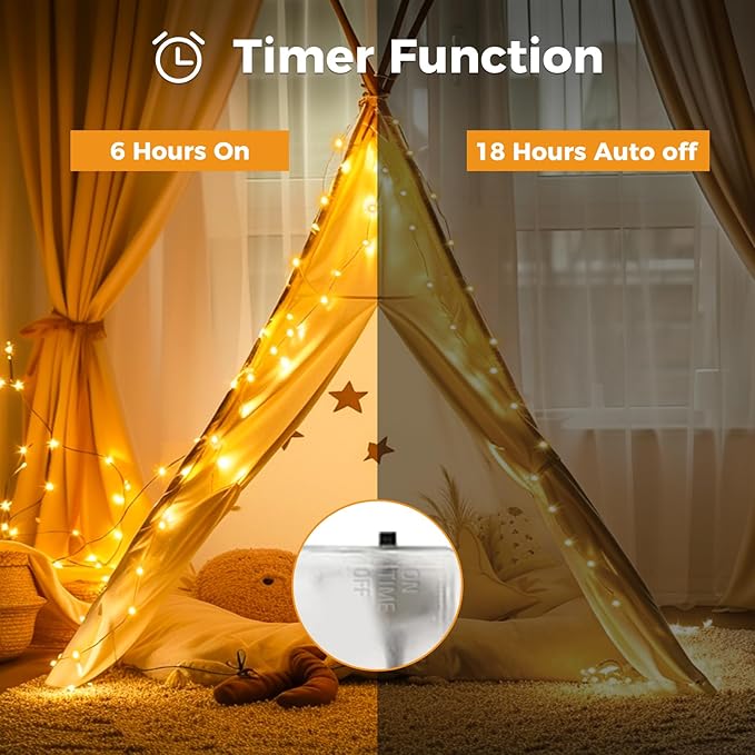 btfarm 20 Pack Fairy Lights Battery Operated with Timer, 10FT 30LED Twinkle Lights Waterproof, Copper Wire Christmas String Lights Battery Powered for Indoor Outdoor Wedding Party Holiday Decorations