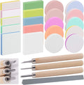 Rustark 22 Pcs Mixed Rubber Stamp Carving Blocks Set with Carving Knives and Whetstone, Carve Block Printing Carving Block Kit for Printmaking, Scrapbooking, Sculpting, Stamping