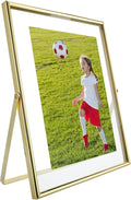 Gold Floating Frame (6"x8", Vertical), For Picture 5x7, 4x6, 3x5, Tabletop Shelf Photo Frame, Classy Gift For Festival, Wedding, Home or Office Décor…