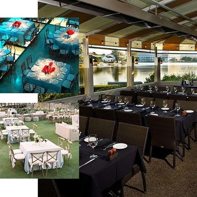 Efavormart 90" Turquoise Wholesale Linens Polyester Square Linen Tablecloth for Kitchen Dining Catering Wedding Birthday Party