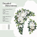 Artificial Flowers Wedding Arch Decor, Ivory White Foam and Silk Blooms