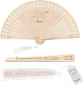 10 PCS Custom Fans Personalized Folding Fans for Line Dancing Wooden Hand Fan Wedding Favors Bulk Fans for Guests Party Event Use (Style05)