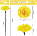 Artificial Marigold Flowers, 30 Pcs, 3.54" Silk Marigold Flower Heads