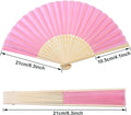Handheld Cloth and Bamboo Folding Fans for Wedding, 18 Pieces – Pink