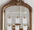 Our Favorite People Decal for Calligraphy Wedding Seating Chart Sign
