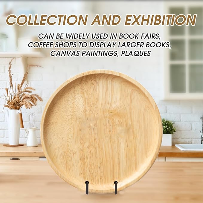Decolore 10 Inch 3 Pack Large Black Table Easel Plate Stands for Display Plate Holder Display Stand for Decorative Plate, Poster, Tabletop Art and Platter
