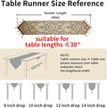 Luxury Vintage Design Table Runner Long Embroidery Jacquard, 48 Inches