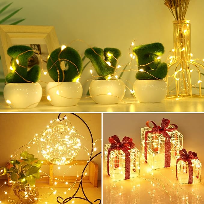 kolpop 30 Pack LED Fairy Lights Battery Operated, 7FT 20 LED Mini Twinkle String Lights Battery Powered Waterproof for Christmas Mason Jars Party (Cool&Warm)