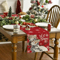 Snowman Snowflake Let It Snow Winter Table Runner – Red