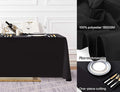 Tablecloth 90 X 132-inch Rectangular Polyester Table, 10 Pack – Black