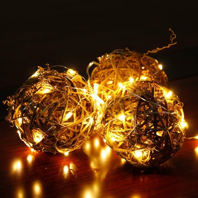CYLAPEX Pack of 24 Fairy String Lights Battery Operated, 3.3ft 20 LEDs Halloween Silver Coated Copper Wire for DIY Decor Christmas Decoration Costume Warm White