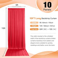 Wrinkle Free Backdrop Curtains for Parties, 50ft X 15ft – Red, Silky