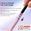 Fountain Pen Fine Nib: Retractable Ink Pens Set Includes 5 Ink – Black