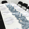 Cheesecloth Table Runners 35x120 Inch, 12 Pack – Dusty Blue, 10FT Boho