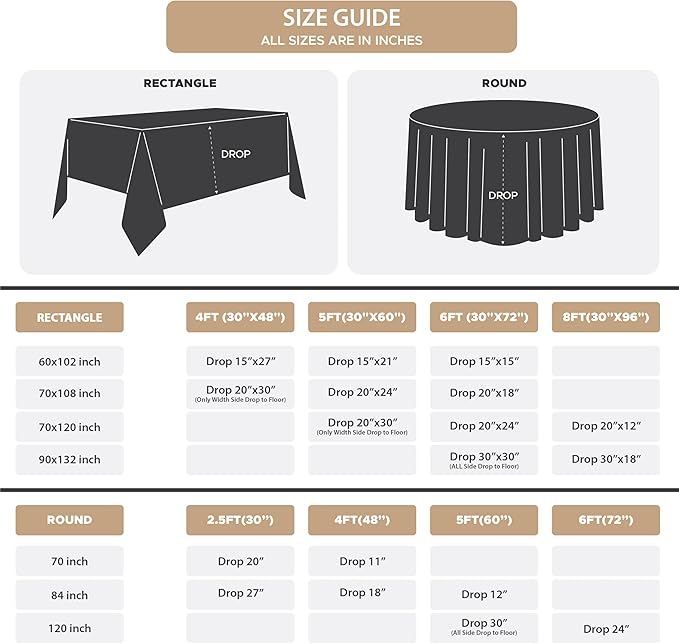 Fitable 8 Pack Rectangle Tablecloths: Stain Resistant Wrinkle Free Fabric Table Clothes, Washable Reusable Polyester Table Covers for Wedding Party Birthday Banquet Reception(Ivory, 60x102 Inch)