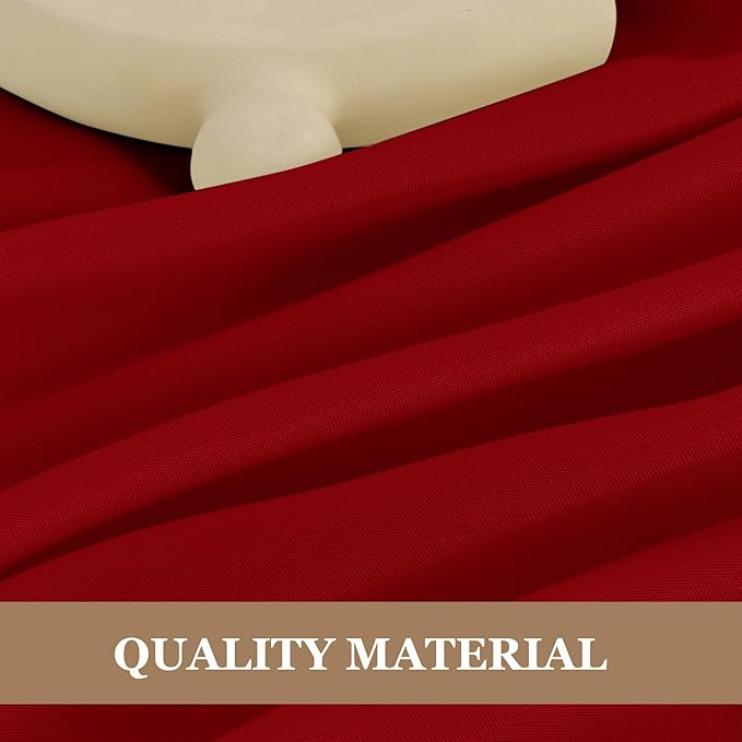 Fitable Elegant Red Rectangle Table Clothes, 6 Pack - 90 x 132 Inch - Reusable and Washable Tablecloths, Polyester Fabric Table Covers for Wedding, Party, Banquet, Formal Events