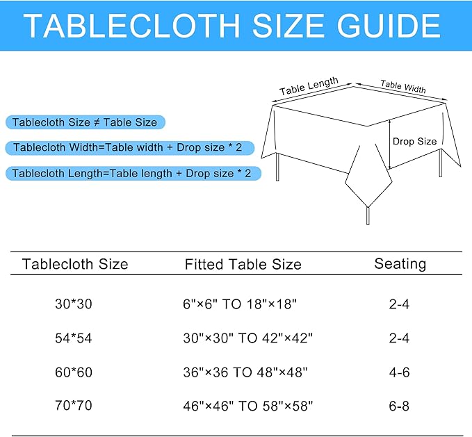 Hiasan Faux Linen Square Tablecloth - Wrinkle and Stain Resistant Washable Table Cloth for Kitchen Dining Room Holiday Table Cover for Dinner, Light Grey, 60 x 60 Inch