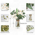 Orchids Artificial Flowers with Vase Fake Flowers in Vase – White