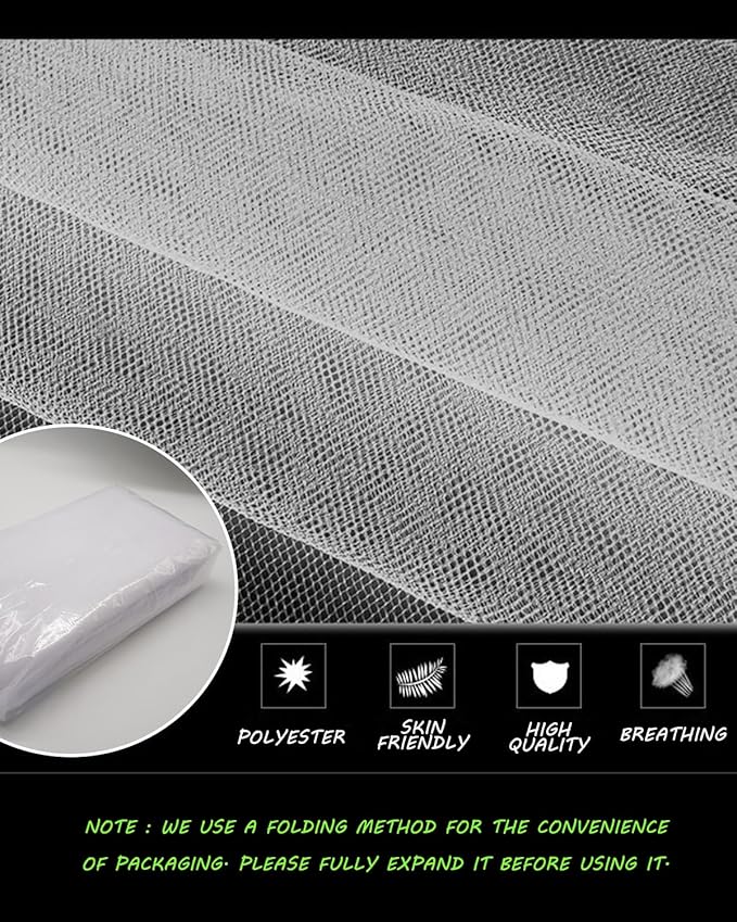White Tulle Fabric 108" x 25 Yards for Wedding Decoration Pew Bows Christmas Gift Wrapping Ceiling Draping Baby Shower Birthday Party Reception DIY Craft Supplies