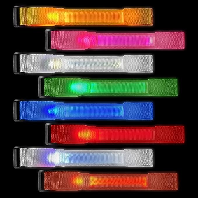 M.best 8pcs LED Light Up Bracelets Glow Flashing Wristbands Glow in The Dark Party Supplies for Wedding, Raves, Concert, Camping,Sporting Events, Party