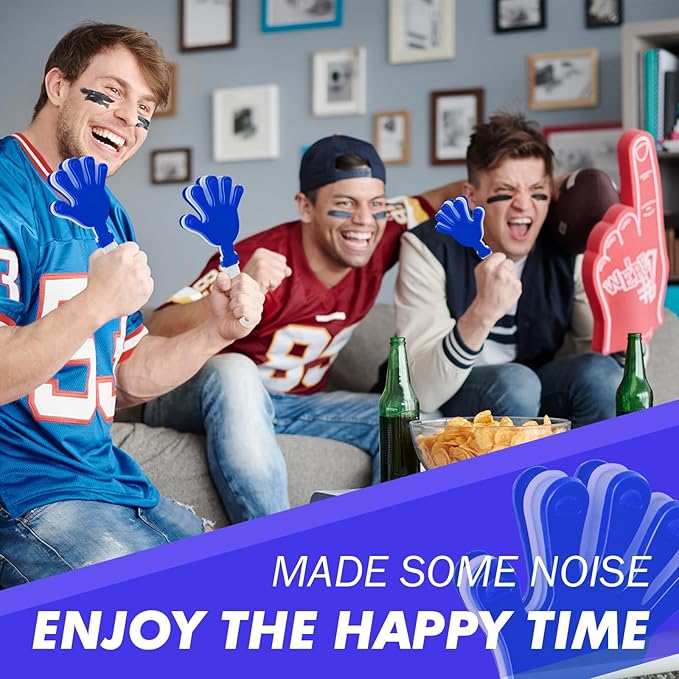 48 Pcs Hand Clappers Noisemakers 7.5 Inch Clappers Noisemakers Plastic Hand Clappers for Birthdays Game Football Sporting Events Cheers Supplies Dance Basketball Football Noisemakers(48)