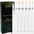 Halloween Taper Candles, 12 Pack, 10 Inch White Ghost Face Smokeless