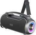 Portable Bluetooth Speakers Wireless Upgrade, 200W Peak Loud Sound/Deep Bass for Party, IP65 Waterproof Outdoor Speaker w/ 2*Subwoofer/Tweeter/DSP/Bass Boost/TWS/TF/USB/AUX, 24H Playtime