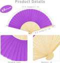 Folding Fans Silk Bamboo Folding Fans Handheld Fans, 48 Pieces