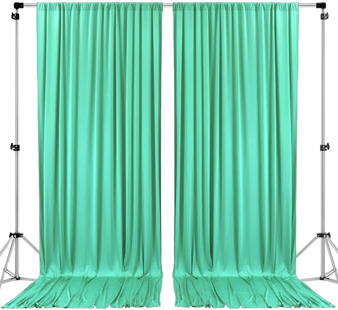 AK TRADING CO. 10 feet x 8 feet IFR Polyester Backdrop Drapes Curtains Panels with Rod Pockets - Wedding Ceremony Party Home Window Decorations - Tiffany