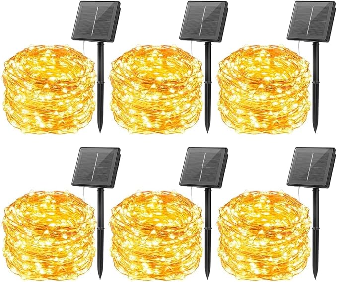 String Lights, 33 Ft 100 LED Warm White Solar Powered, IP65 Waterproof