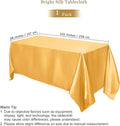 Satin Tablecloth 102 X 58 Inch Overlay Satin Table Cover, 1 Pack – Gold
