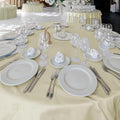 Tablecloths for Round Tables-108 Inches in Diameter-Stain, 6 Pack – Ivory