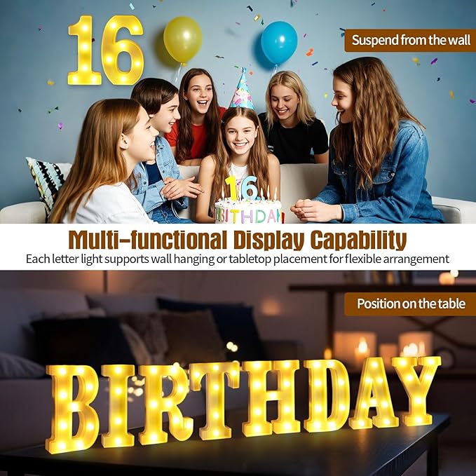 8th Birthday Decorations for Girls and Boys,8 Year Old Birthday Decorations for Centerpieces Table,Light Up Numbers 8 Sign Led for Party Backdrop Wall Decor for Wedding Anniversary Home