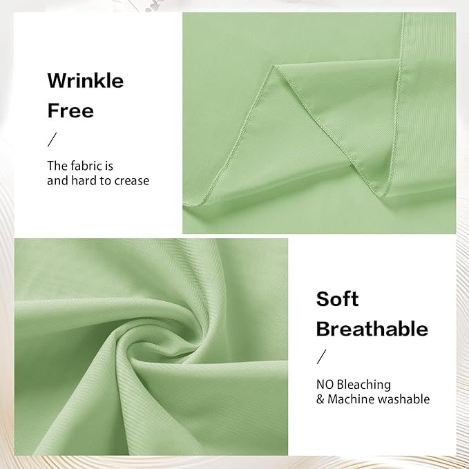 VOK Wedding Arch Draping Fabric Chiffon Fabric, 29in x 18Ft 2 Panels Sheer Chiffon Outdoor Curtain for Wedding Ceremony Birthday Party Decoration (Sage Green,2 Panel)