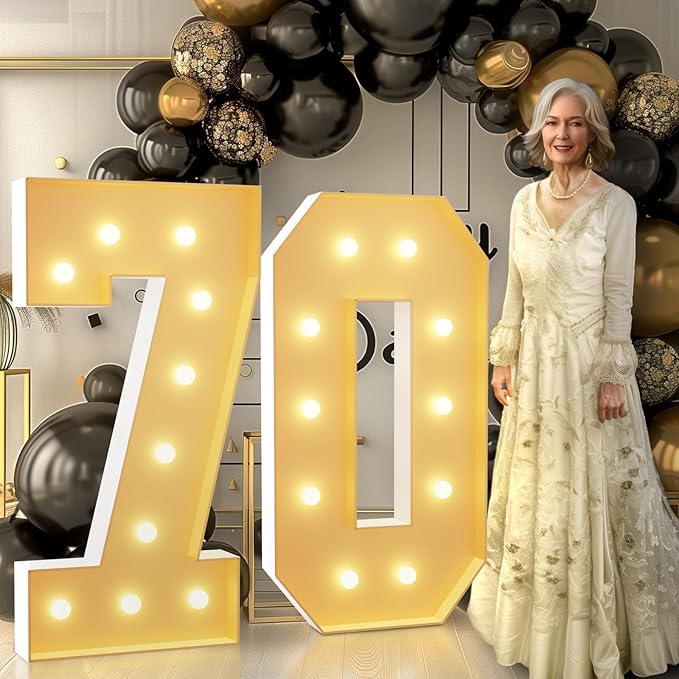 Party Marquee Numbers, 4 Ft Light Up Foam Board Set
