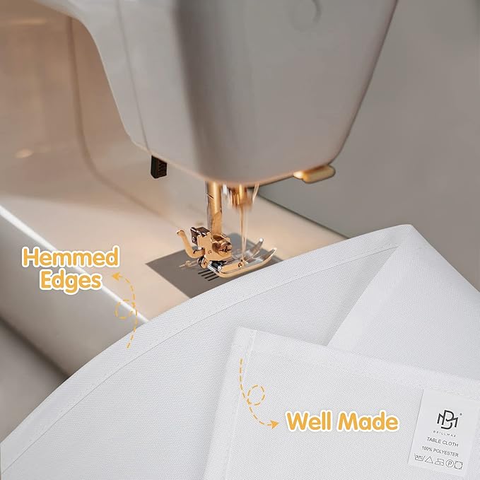 Rectangular White Polyester Tablecloths, 8 Pack, 70 x 120 Inch
