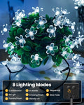 String Lights 52FT 120 LED Solar Pure White Floral Outdoor