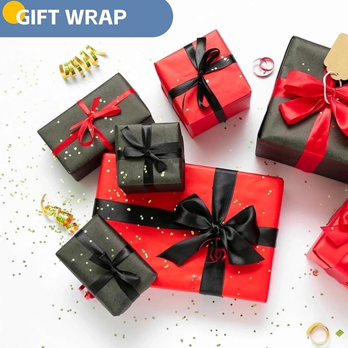 Black Wrapping Paper, 15"×900" (75FT) Art Paper Craft Kraft Paper Roll for Poster Bulletin Board, Construction Paper Roll for Father’s Day Men Birthday Valentines Halloween Bouquet Flower Packing
