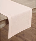 Pink Table Runner Long, 120 Inches – Linen, 100% Pure Linen Hemstitch