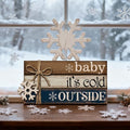 Winter Christmas Decor Winter Table Decorations Christmas Tiered, 4 Pcs