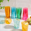 Colorful Plastic Cups 10 Oz Disposable Cups Neon Glowing, 100 Pack