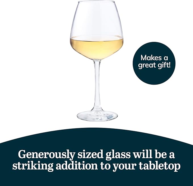 Wine Glasses Set of 12, 18.25 oz Balloon Stemmed, Dishwasher Safe