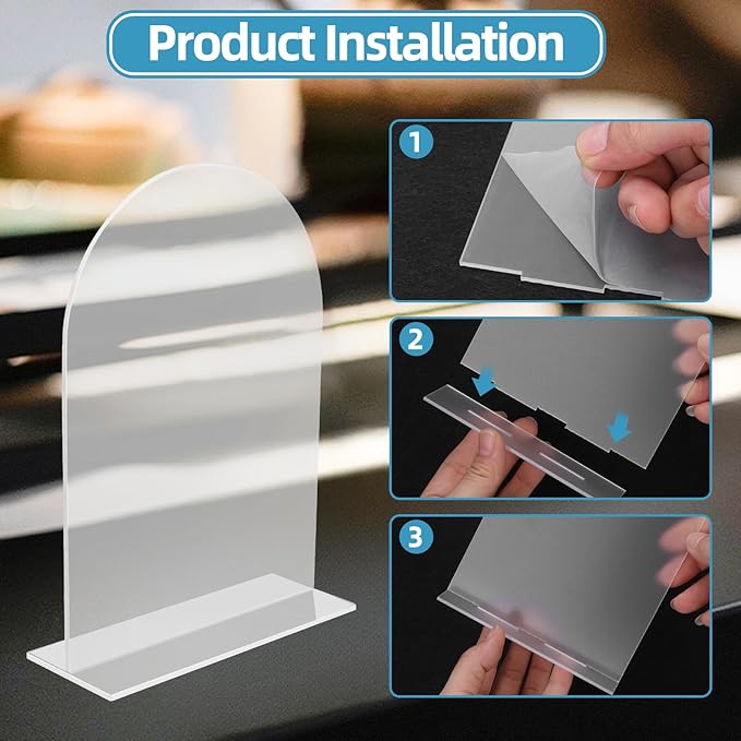 Tabletop Signs: 9 Pack Arched Acrylic 5 x 7 Inch Reusable Blanks