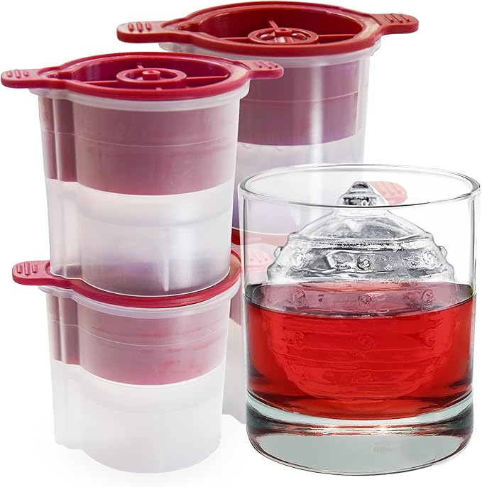 Ice Cube Molds, 4 Holiday Ornament Shapes with Silicone Lids