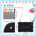 4 X 6 Acrylic Chalkboard Hanging Sign with Chalk Markers Chalk, 12 Pcs