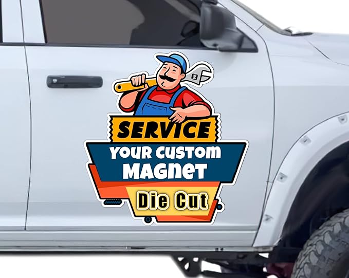 Die Cut Custom Car Magnet Sign | Personalized Logo for Your Car Van Truck | Advertise Your Business Vehicle Magnetic | Professionally Printed | Crafted in USA | Choose Your Text Logo